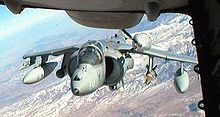 Airplane Picture - AV-8 Harrier II being refueled by a KC-10 Extender.