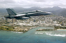 Airplane Picture - A Canadian CF-18 flies off the coast of Hawaii