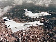 Airplane Picture: Convair F-106A (front) and F-106B of the 125th Fighter-Interceptor Group, Florida Air National Guard, over Jacksonville, Florida