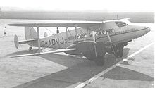 Airplane Picture - DH.86B G-ADVJ of charter airline Bond Air Services at Liverpool (Speke) Airport in March 1950