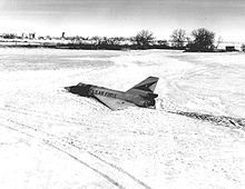 Airplane picture: F-106 no. 58-0787 on the ground after the pilot ejected.