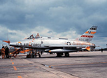 Airplane Picture - F-100D of the 50th TFW (Wing Commander's aircraft), at Toul Air Base, France in 1958