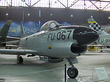 Airplane Picture - Exhibit at the Hellenic Air Force Museum at Dekelia (Tatoi), Athens, Greece. North American F-86D Sabre Dog
