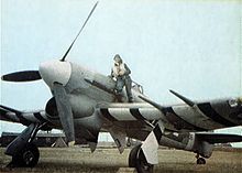 Airplane Picture - Rare wartime colour photograph of an unidentified Typhoon