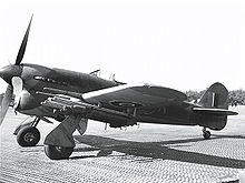 Airplane Picture - Late production Typhoon of a Canadian squadron. Clear view canopy, grooved 