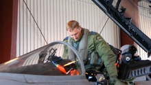 Airplane Picture - Lt. Col. Sean Penney exits his CF-18 in 2009