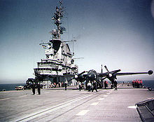 Airplane Picture - AJ-1 Savage attack plane on the USS Oriskany's flight deck