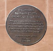 Airplane Picture - Plaque on base of the statue of Frank Whittle in Coventry, England