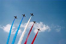 Airplane Picture - The Red Arrows in formation at Farnborough