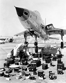 Airplane Picture - Front view of Republic F-105B with avionics layout