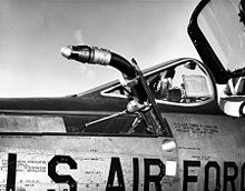 Airplane Picture - Republic F-105D-6-RE refueling probe detail. The -D model had two types of in-flight refueling equipment: a probe (for the drogue) and a receptacle (for the boom).