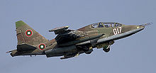 Airplane Picture - Bulgarian Su-25UBK on take-off
