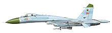 Airplane Picture - Left side scheme of a Sukhoi Su-27 Flanker B, first production series