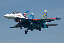 Airplane Picture - Su-27 from Russian Knights aerobatic team on landing at Kubinka airbase