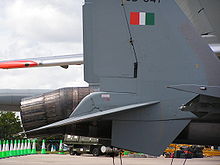 Airplane Picture - Tail section of the Su-30MKI the deflected nozzles and horizontal stabilizer.