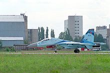 Airplane Picture - Su-35UB landing