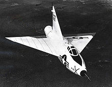 Airplane Picture - Convair XF-92A in flight with bare metal scheme