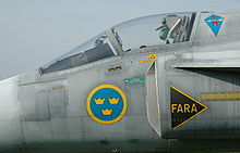 Airplane Picture - The cockpit and air intake of JA 37 Viggen