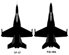 Airplane Picture - Size and physical comparison between YF-17 and F/A-18