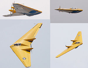 Airplane Picture - The restored N-9MB Flying Wing being flown at Planes of Fame's 2004 airshow, Chino. The museum usually flies their one-of-a-kind Flying Wing at several airshows per year.