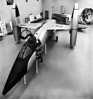Airplane Picture - XF-109 mockup with engine pods rotated for vertical flight.