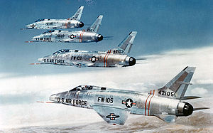 Warbird Picture - A formation of four F-100Cs