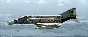 Warbird Picture - A F-4B Phantom II of Marine fighter-bomber squadron VMFA-314 Black Knights