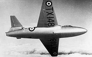 Warbird Picture - TX148, the third prototype on a test flight, c. 1949