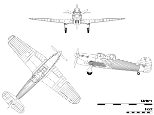 Airplane Picture - Orthographic projection of the Hotspur prototype, without armament fitted.