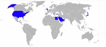 Airplane Picture - World map of military operators of the AH-64 Apache. Current military operators in blue.