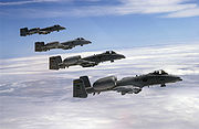 Airplane Pictures - Four A-10s of the 111th Fighter Wing, Pennsylvania Air National Guard, fly in formation during a refueling mission