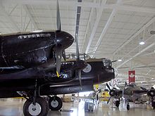 Warbird Picture - Profile of the forward section of a Lancaster, showing the FN5 turret, bomb aimer's perspex blister and the Merlin engines