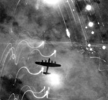 Warbird Picture - Avro Lancaster over Hamburg