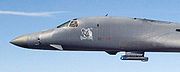 Airplane Pictures - Sniper pod hangs from the chin of an Edwards AFB based B-1