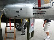 Airplane Pictures - Closeup of an early model B-25 gun pod