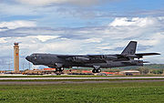 airplane pictures - A B-52H Stratofortress of the 2d Bomb Wing lands at Andersen Air Force Base, Guam.