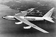 airplane pictures - Side view of YB-52 bomber