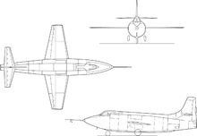 Airplane Picture - X-1E line drawing