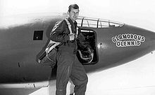 Airplane Picture - Chuck Yeager in front of the X-1, which he named Glamorous Glennis after his wife.