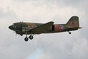 Airplane Pictures - A Royal Air Force Memorial Flight Dakota with open parachute door at Duxford, England, in 2008