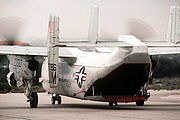 Airplane Pictures - A C-2A taxis prior to takeoff on a flight to USS John F. Kennedy (CV-67) in Feb 1984. This was the first Greyhound delivered in 1966.