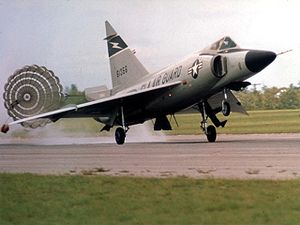 Warbird Picture - F-102 from the 125th Fighter Interceptor Group, Florida Air National Guard, deploys braking parachute