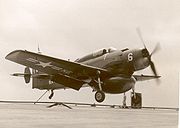 AD-4W AEW-aircraft landing on the USS Leyte