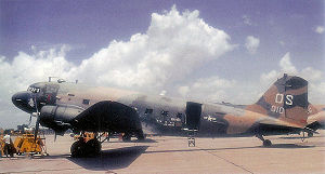 Warbird Picture - An AC-47D, 43-49010, on the ground at Udorn Royal Thai Air Force Base, June 1970. A C-47 is displayed at the Air Force Armament Museum marked as this aircraft