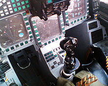 Airplane Picture - MHDDs and Pedestal Panel with centre stick in the Typhoon cockpit