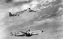 Lockheed F-104A-15-LOs in flight with Lockheed EC-121