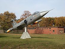 German F-104G reconnaissance displayed in on the air base in Schleswig, Schleswig-Holstein