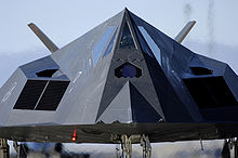 Airplane Picture - The front side of an F-117