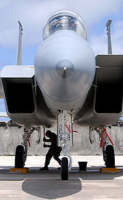 Airplane picture - An F-15 with intake ramps in different positions