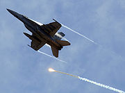 Airplane Pictures - A VFA-11 F/A-18F Super Hornet performing evasive maneuvers during an air power demonstration above USS Harry S. Truman